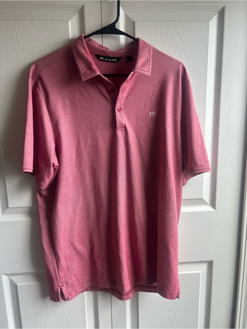 Travis Mathew Men’s Pink Polo Shirt – Size L